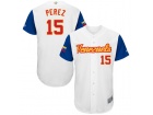 Custom Men's Venezuela Baseball Salvador Perez Majestic White 2017 World Baseball Classic Authentic ...