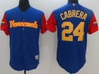 Custom Men's Venezuela Baseball Miguel Cabrera Majestic Royal 2017 World Baseball Classic Replica Jersey