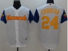 Custom Men's Venezuela Baseball Miguel Cabrera White 2017 World Baseball Classic Replica Jersey