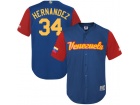 Custom  Men's Venezuela Baseball Felix Hernandez Royal 2017 World Baseball Classic Replica Jersey