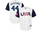 Custom Men's USA Baseball Paul Goldschmidt White 2017 World Baseball Classic Replica Jersey