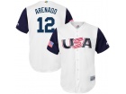 Custom Men's USA Baseball Nolan Arenado Majestic White 2017 World Baseball Classic Replica Jersey