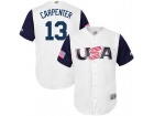 Custom Men's USA Baseball Matt Carpenter Majestic White 2017 World Baseball Classic Replica Jersey