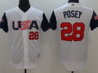 Custom Men's USA Baseball Buster Posey Majestic White 2017 World Baseball Classic Authentic Jersey