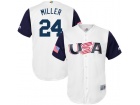 Custom Men's USA Baseball Andrew Miller White 2017 World Baseball Classic Replica Jersey