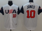 Custom Men's USA Baseball Adam Jones White 2017 World Baseball Classic Replica Jersey