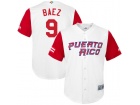 Custom Men's Puerto Rico Baseball Javier Baez White 2017 World Baseball Classic Replica Jersey