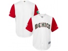 Custom Men's Mexico Baseball Majestic White 2017 World Baseball Classic Replica Team Jersey