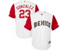 Custom Men's Mexico Baseball Adrian Gonzalez M White 2017 World Baseball Classic Replica Jersey