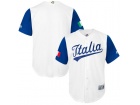 Custom Men's Italy Baseball Majestic White 2017 World Baseball Classic Replica Team Jersey