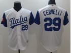 Custom Men's Italy Baseball Francisco Cervelli Majestic White 2017 World Baseball Classic Authentic ...