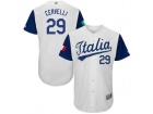 Custom Men's Italy Baseball Francisco Cervelli Majestic White 2017 World Baseball Classic Authentic Jersey