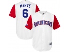 Custom Men's Dominican Republic Baseball Starling Marte White 2017 World Baseball Classic Replica Je...