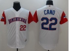 Custom Men's Dominican Republic Baseball Robinson Cano Majestic White 2017 World Baseball Classic Au...