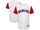 Custom Men's Dominican Republic Baseball Majestic White 2017 World Baseball Classic Authentic Team J...