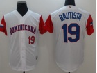 Custom Men's Dominican Republic Baseball Jose Bautista Majestic White 2017 World Baseball Classic Re...