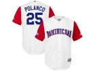 Custom Men's Dominican Republic Baseball Gregory Polanco White 2017 World Baseball Classic Replica J...