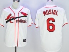 St. Louis Cardinals #6 Stan Musial White Throwback Jerseys