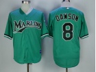 Miami Marlins #8 Andre Dawson Green Throwback Jerseys