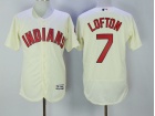 Cleveland Indians #7 Kenny Lofton Cream Flex Base Jerseys