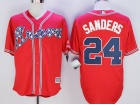 Atlanta Braves #24 Deion Sanders Red Cool Base Jerseys