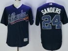 Atlanta Braves #24 Deion Sanders Blue Cool Base Jerseys