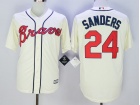 Atlanta Braves #24 Deion Sanders Cream Cool Base Jerseys