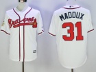 Atlanta Braves #31 Greg Maddux White With 75th Ptach Cool Base Jerseys