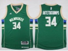 Milwaukee Bucks #34 Giannis Antetokounmpo Green Youth Jersey