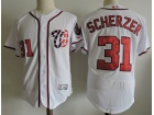 Washington Nationals #31 Max Scherzer White 2017 Flexbase Jerseys