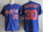 Montreal Expos #30 Tim Raines Blue Throwback Jersey