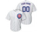 Men's Chicago Cubs Majestic White Cool Base Custom Stitched Name Number Jersey