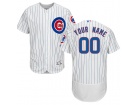 Men's Chicago Cubs Majestic Home White Flex Base Custom Stitched Name Number Jersey