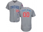 Men's Chicago Cubs Majestic Road Gray Flex Base Custom Stitched Name Number Jersey