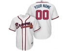 Men's Atlanta Braves Majestic White Home Cool Base Custom Stitched Name Number Jersey