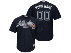 Men's Atlanta Braves Majestic Navy Alternate Cool Base Custom Stitched Name Number Jersey