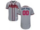 Men's Atlanta Braves Majestic Road Gray  Flex Base Custom Stitched Name Number Jersey