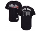 Men's Atlanta Braves Alternate Navy  Flex Base Custom Stitched Name Number Jersey