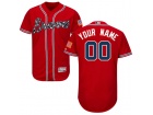 Men's Atlanta Braves Majestic Alternate Scarlet Flex Base Custom Stitched Name Number Jersey