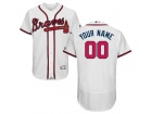 Men's Atlanta Braves Majestic Home White Flex Base Custom Stitched Name Number Jersey