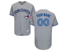 Men's Toronto Blue Jays Majestic Road Gray Flex Base Custom Stitched Name Number Jersey