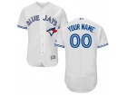 Men's Toronto Blue Jays Majestic Home White Flex Base Custom Stitched Name Number Jersey