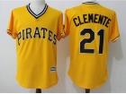 Pittsburgh Pirates #21 Roberto Clemente  Yellow New Fabric Cool Base Jerseys