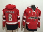 Washington Capitals #8 Alexander Ovechkin Red Pullover Hockey Hoodie