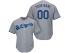 Men's Los Angeles Dodgers Majestic Gray  Home Cool Base Custom Stitched Name Number Jersey