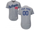 Men's Los Angeles Dodgers Majestic Road Gray Flex Base Custom Stitched Name Number Jersey