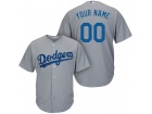 Men's Los Angeles Dodgers Majestic Gray Road Cool Base Custom Stitched Name Number Jersey