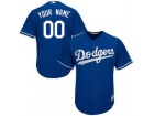 Men's Los Angeles Dodgers Majestic Blue Cool Base Custom Stitched Name Number Jersey