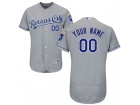 Men's Kansas City Royals Majestic Road Gray Flex Base Custom Stitched Name Number Jersey