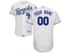 Men's Kansas City Royals Majestic Home White Flex Base Custom Stitched Name Number Jersey